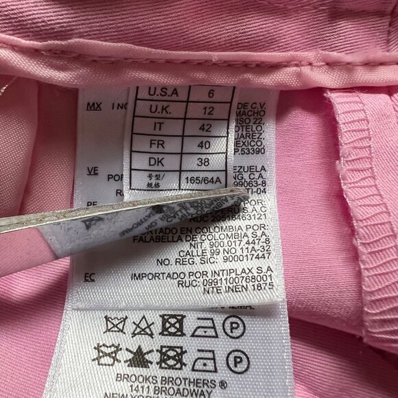 Brooks Brothers Size 6 Pink Mid Rise Flat Front Straight Leg Chino Dress Pants - Picture 10 of 15